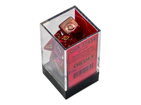 Chessex - Polyhedral 7 Dice Set - Red/Gold