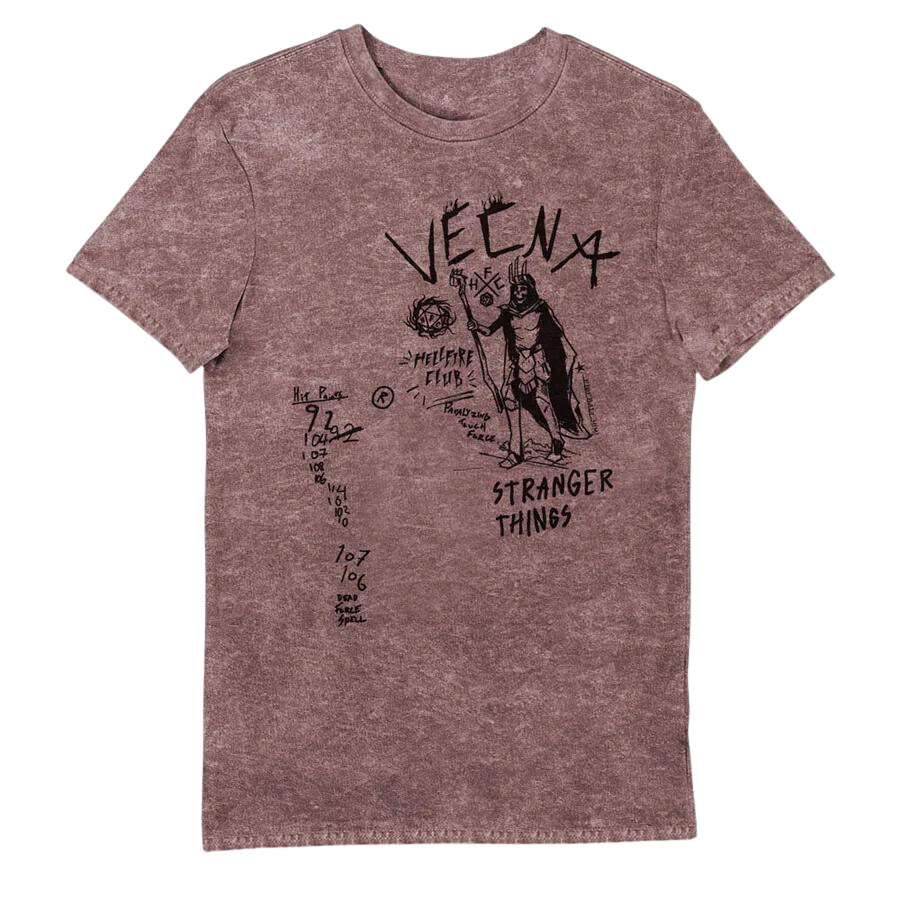 Stranger Things Vecna D&D Scribble Eco Stonewash T-Shirt