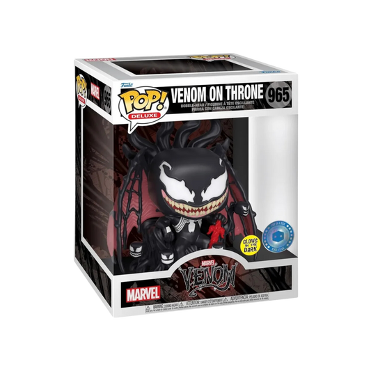Venom On Throne (Glows In The Dark) #965 Deluxe Funko Pop! Marvel - Pop In A Box Exclusive