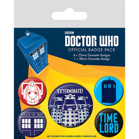 DOCTOR WHO (EXTERMINATE) BADGE PACK