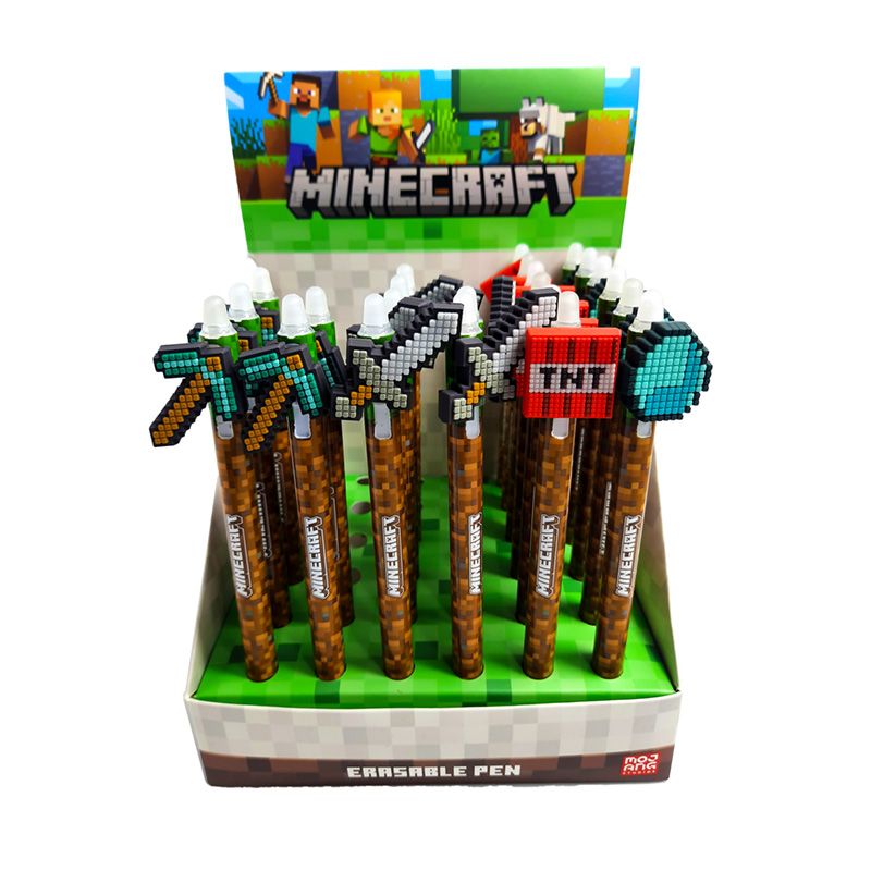 Minecraft erasable pens with Minecraft Tools Toppers
