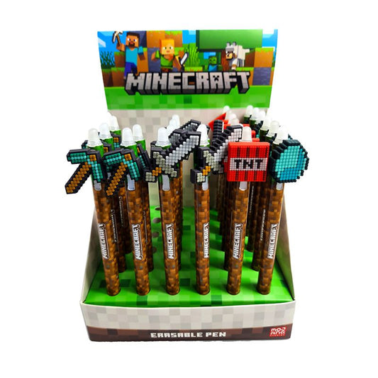 Minecraft erasable pens with Minecraft Tools Toppers