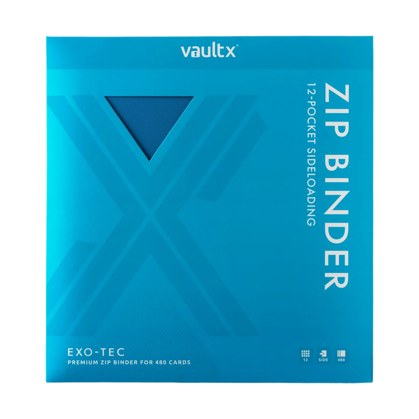 Vault X 12-Pocket Exo-Tec® Zip Binder Neon Blue