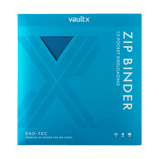 Vault X 12-Pocket Exo-Tec® Zip Binder Neon Blue
