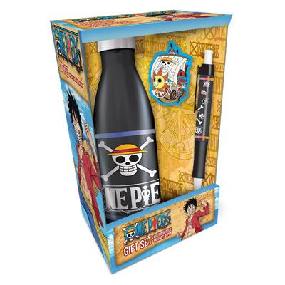 ONE PIECE (STRAW HAT CREW SKULL EMBLEMS) GIFT SET (BOTTLE, MAGNET & PEN)