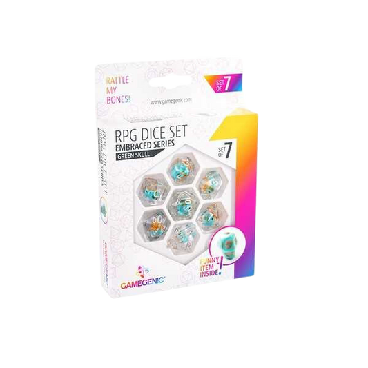 Gamegenic Embraced Series - Green Skull - RPG Dice Set (7pcs)