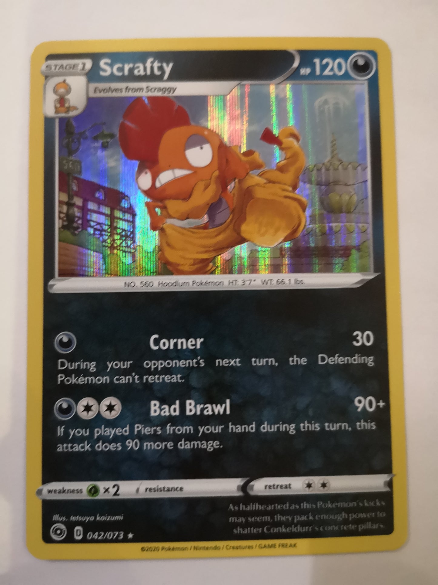 Pokemon Scrafty Holo 042/073