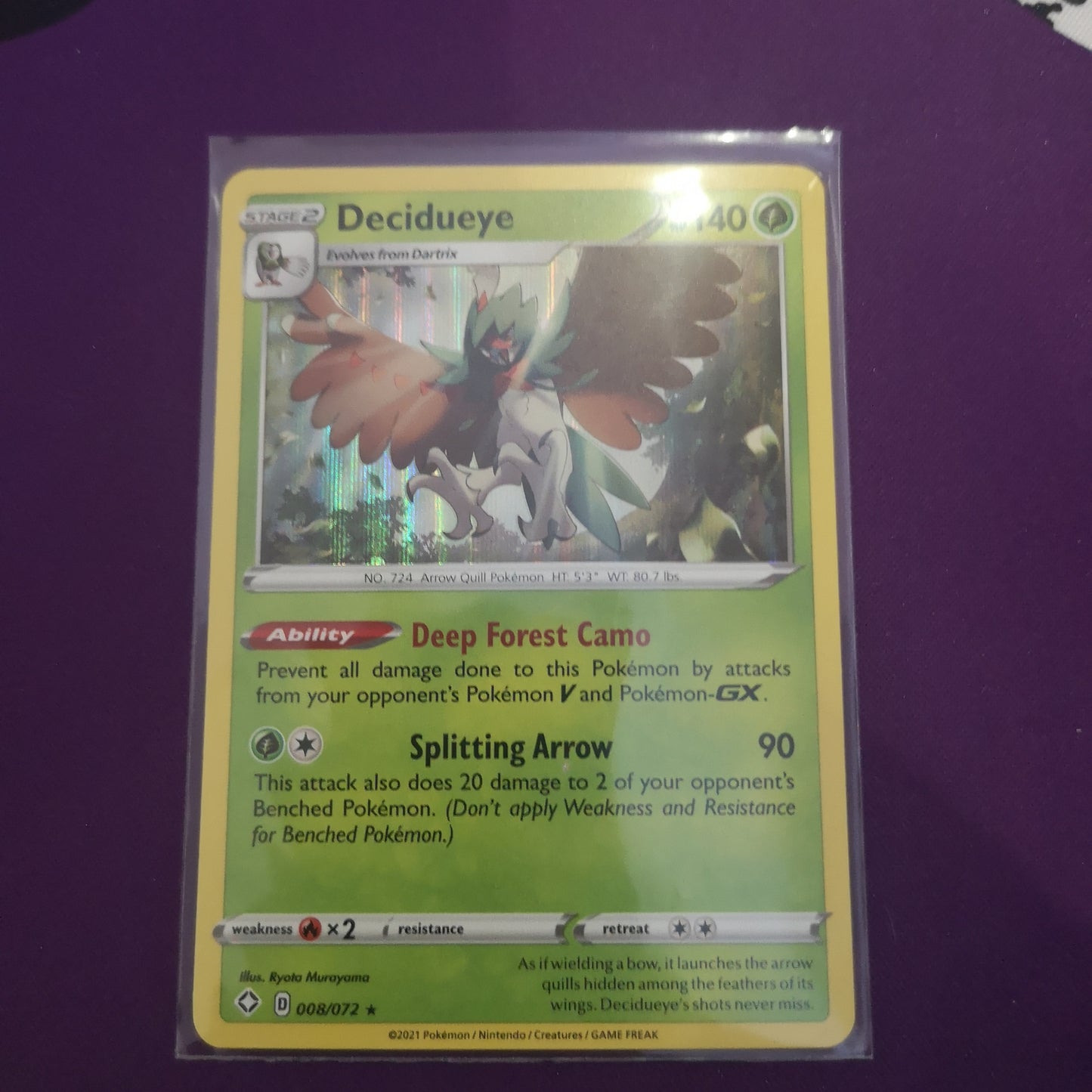 Pokemon Decidueye Holo 008/072