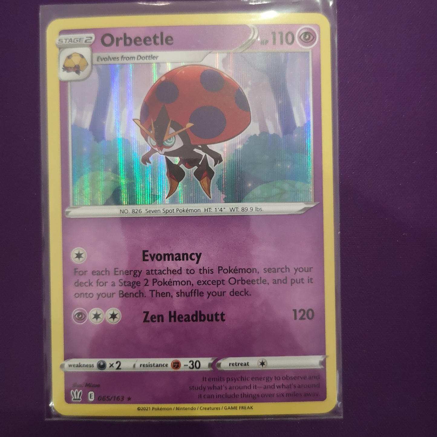 Pokemon Orbettle Holo 065/163