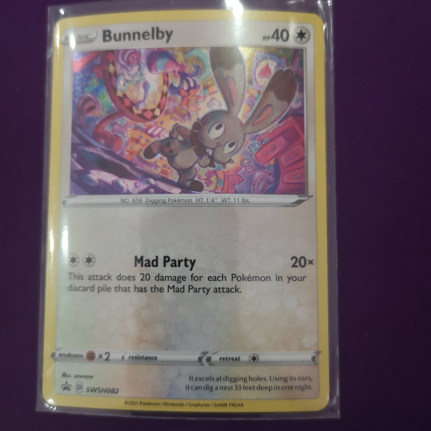 Pokemon Bunnelby Holo Promo SWSH082