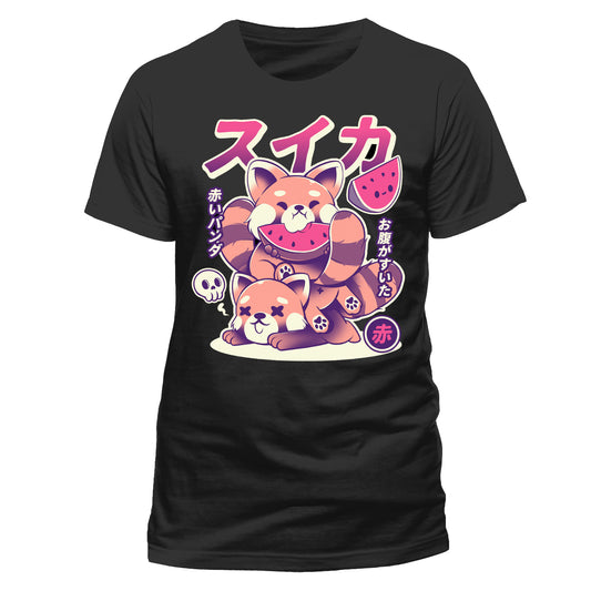 Ilustrata (Watermelon) Black Short Sleeve  T-shirt