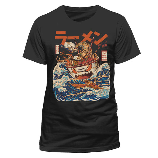 Ilustrata (Great Ramen - Full Colour) Black Short Sleeve  T-shirt
