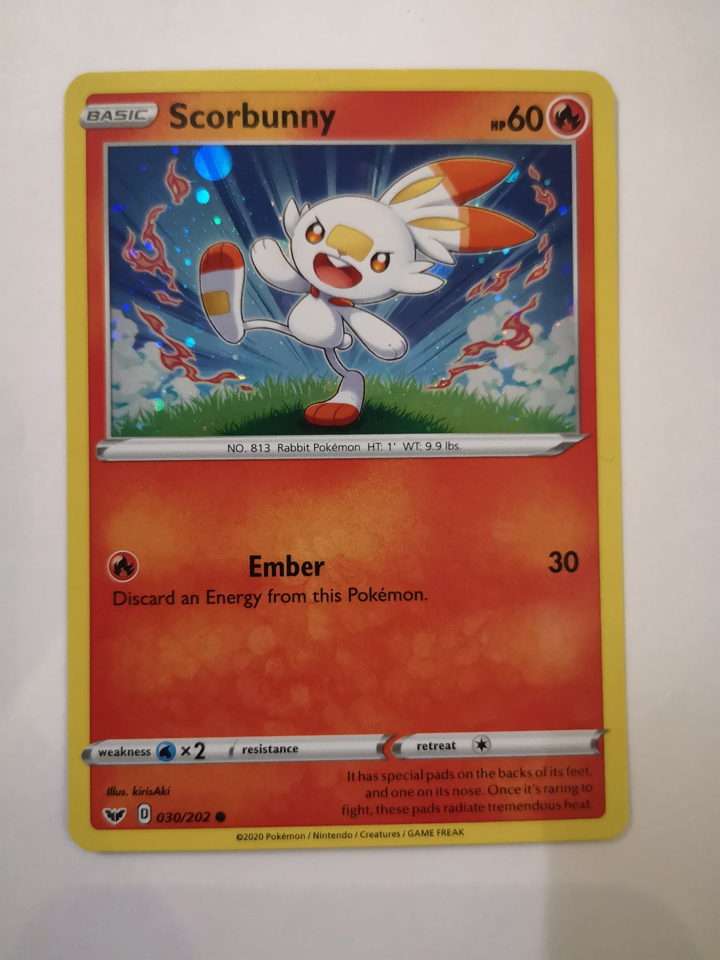 Pokemon Scorbunny Holo 030/202