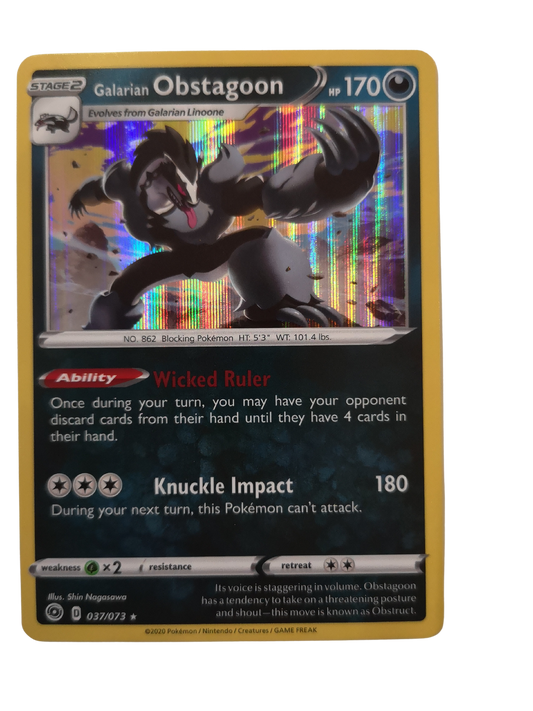 Pokemon Galarian Obstagoon Holo 037/073