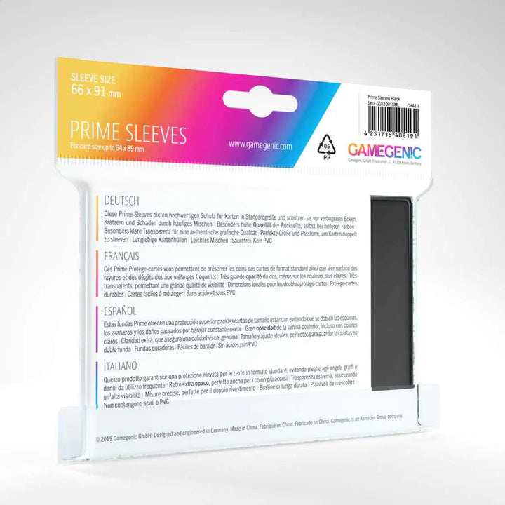 Gamegenic Prime Sleeves - Black (100)