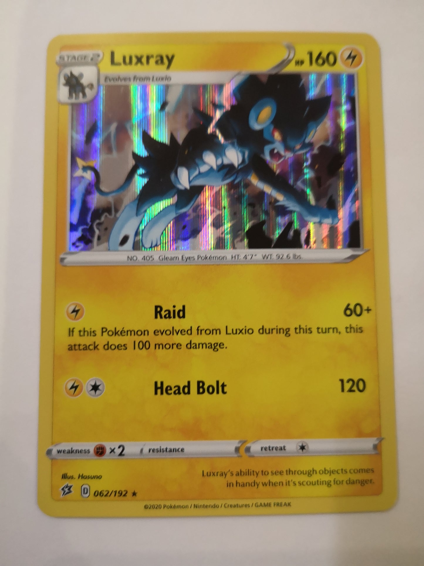 Pokemon Luxray Holo 062/192