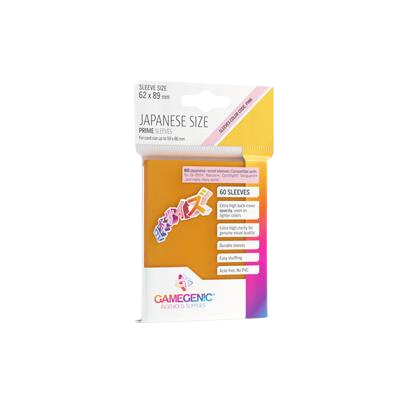 GAMEGENIC - PRIME JAPANESE SIZED SLEEVES ORANGE (60 SLEEVES)