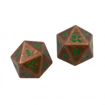 Ultra Pro Heavy Metal Fall 21 Copper and Green D20 Dice Set for Dungeons & Dragons