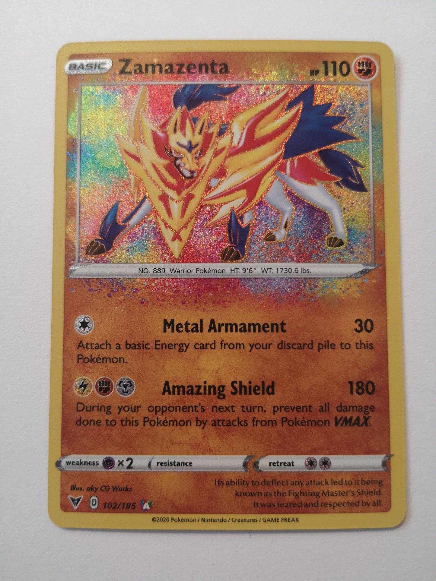 Pokemon Zamazenta Amazing Rare 102/185