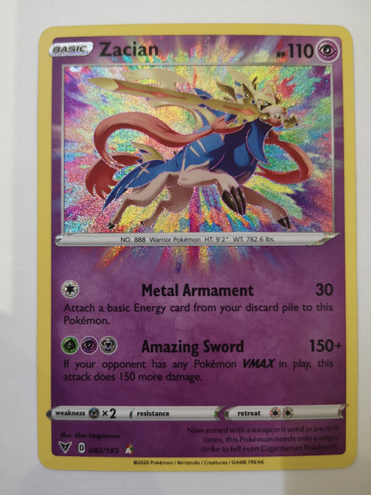 Pokemon Zacian Amazing Rare 082/185
