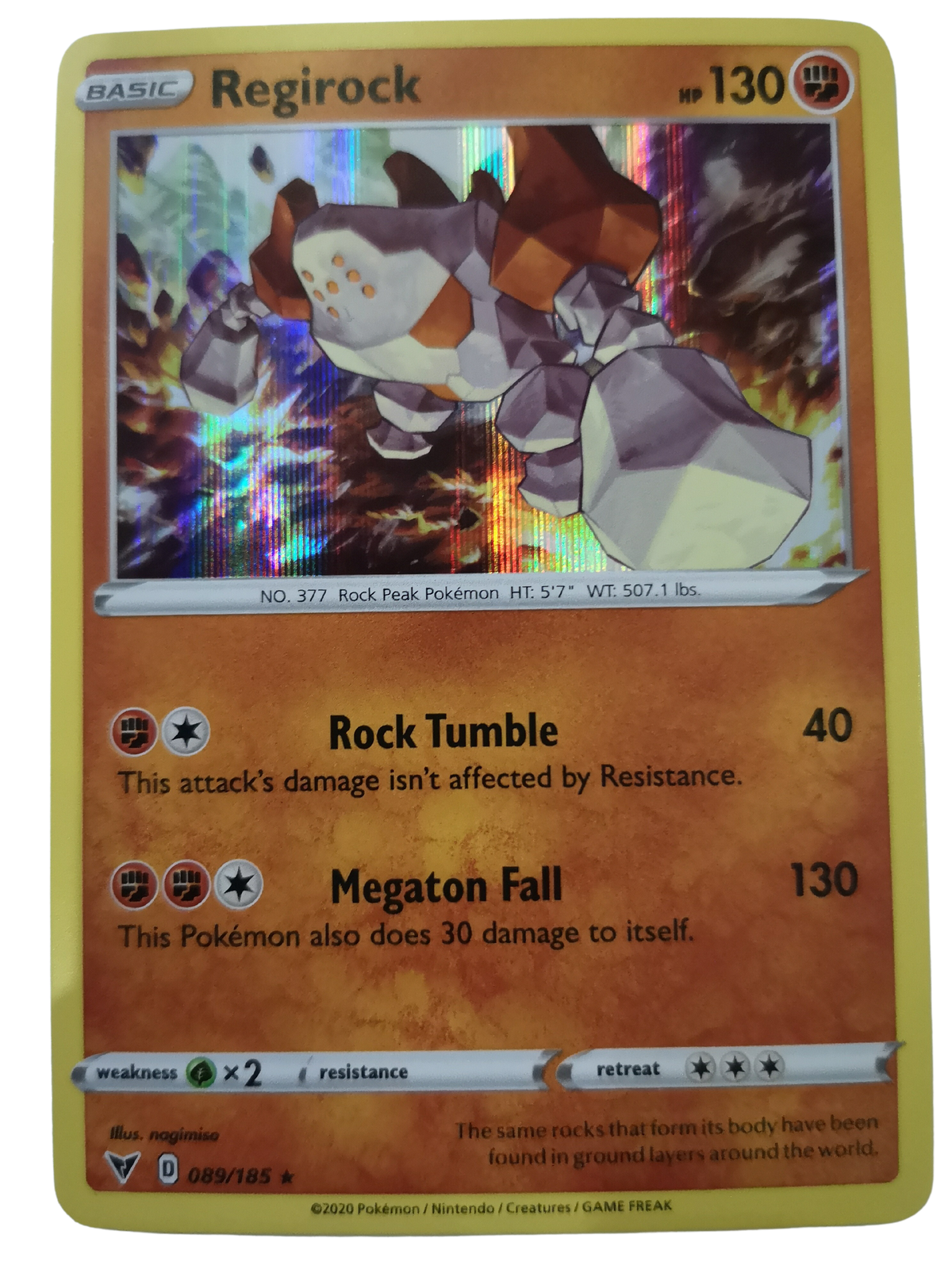 Pokemon Regirock Holo 089/185