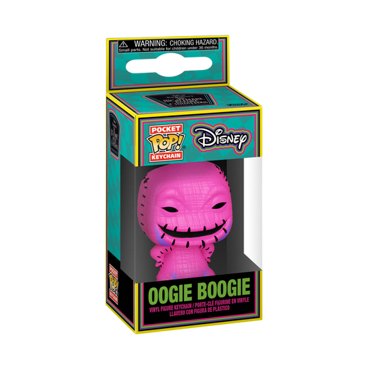 FUNKO POP KEYCHAIN: THE NIGHTMARE BEFORE CHRISTMAS BLACKLIGHT- OOGIE