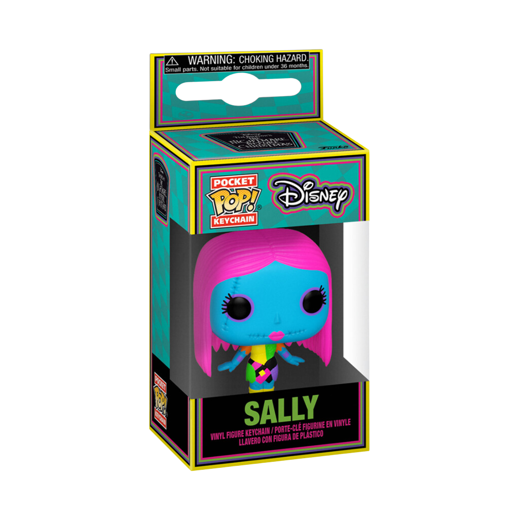 FUNKO POP KEYCHAIN: THE NIGHTMARE BEFORE CHRISTMAS BLACKLIGHT- SALLY