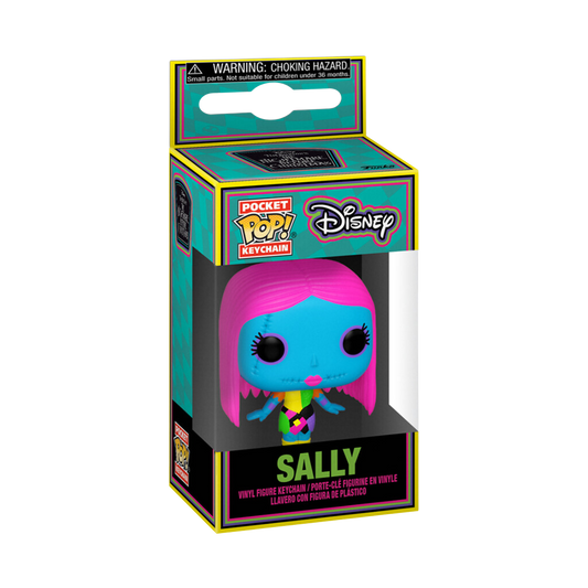 FUNKO POP KEYCHAIN: THE NIGHTMARE BEFORE CHRISTMAS BLACKLIGHT- SALLY