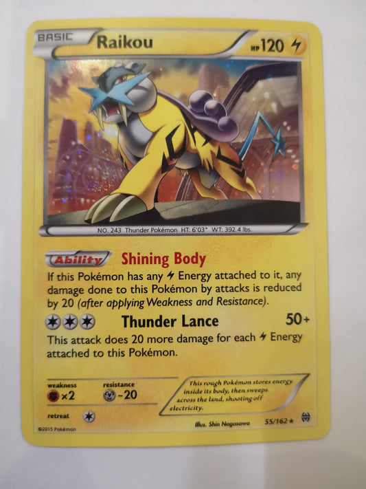 Pokemon Raikou Holo 55/162
