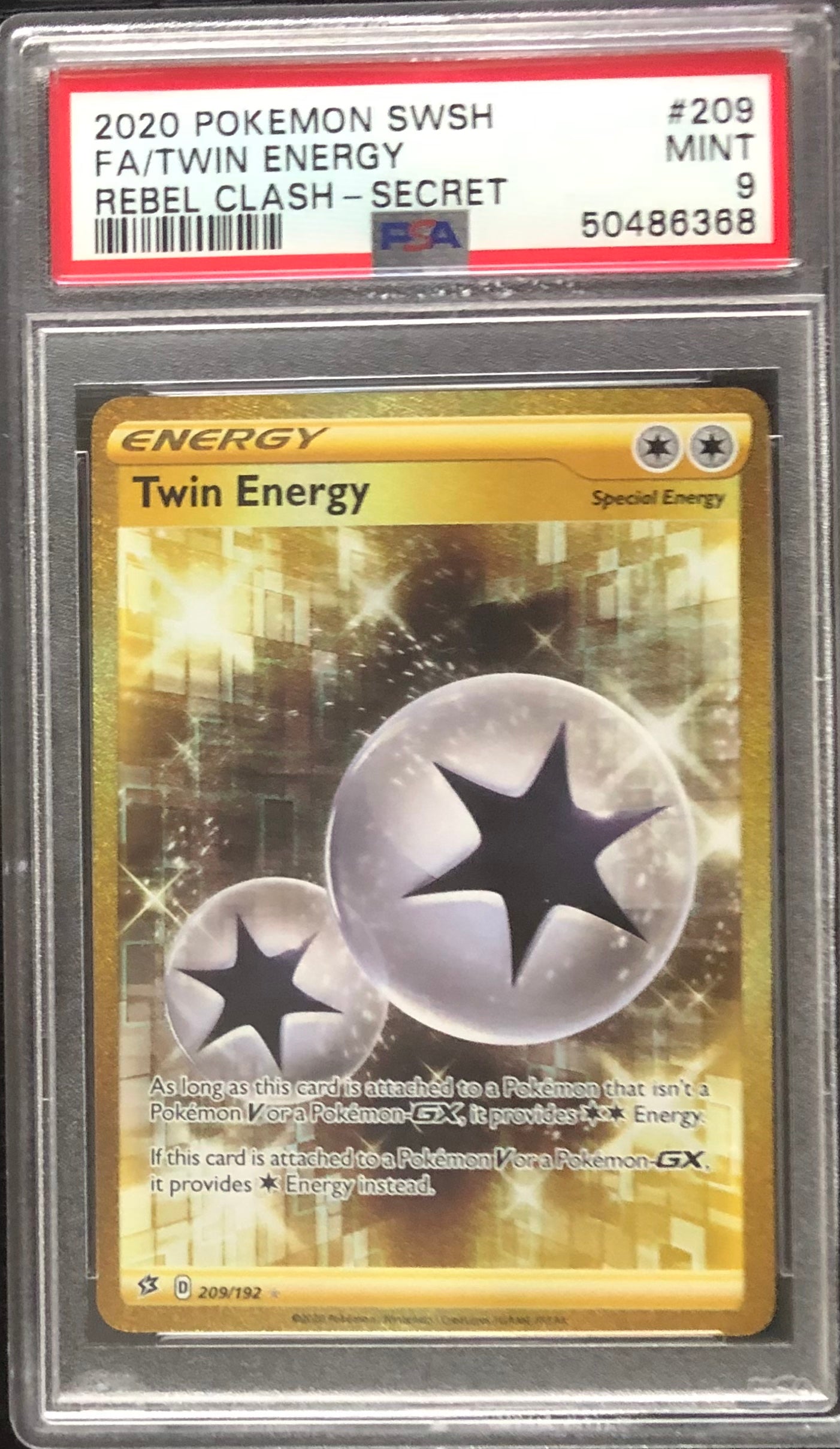 PSA 9 Twin Energy Secret Rare 209/192