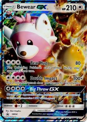 Pokemon Bewear GX SM34