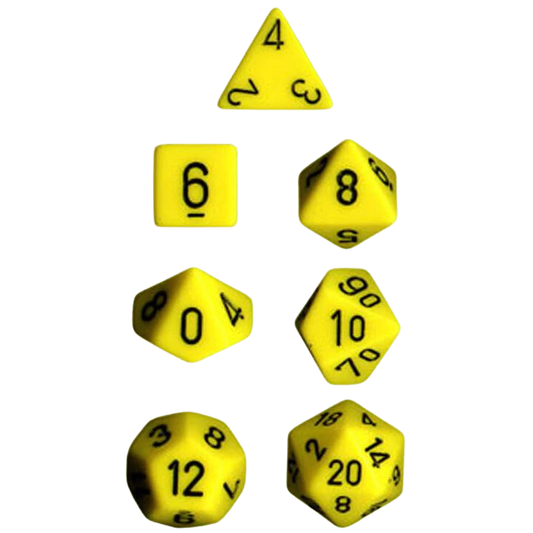 Chessex Polyhedral Dice: Opaque - Yellow with Black (7)