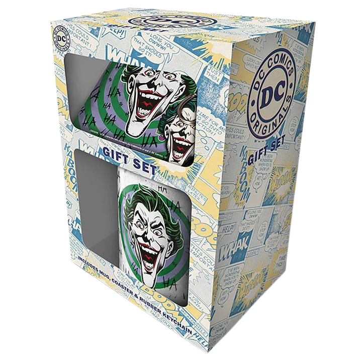 DC Originals Joker Mug Coaster and Keychain Gift Set