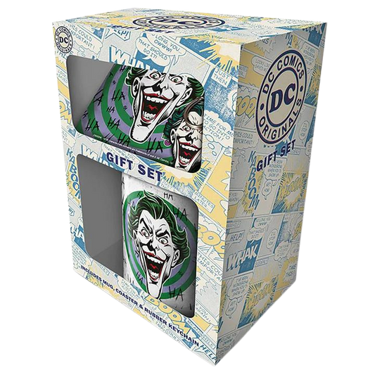 DC Originals Joker Mug Coaster and Keychain Gift Set