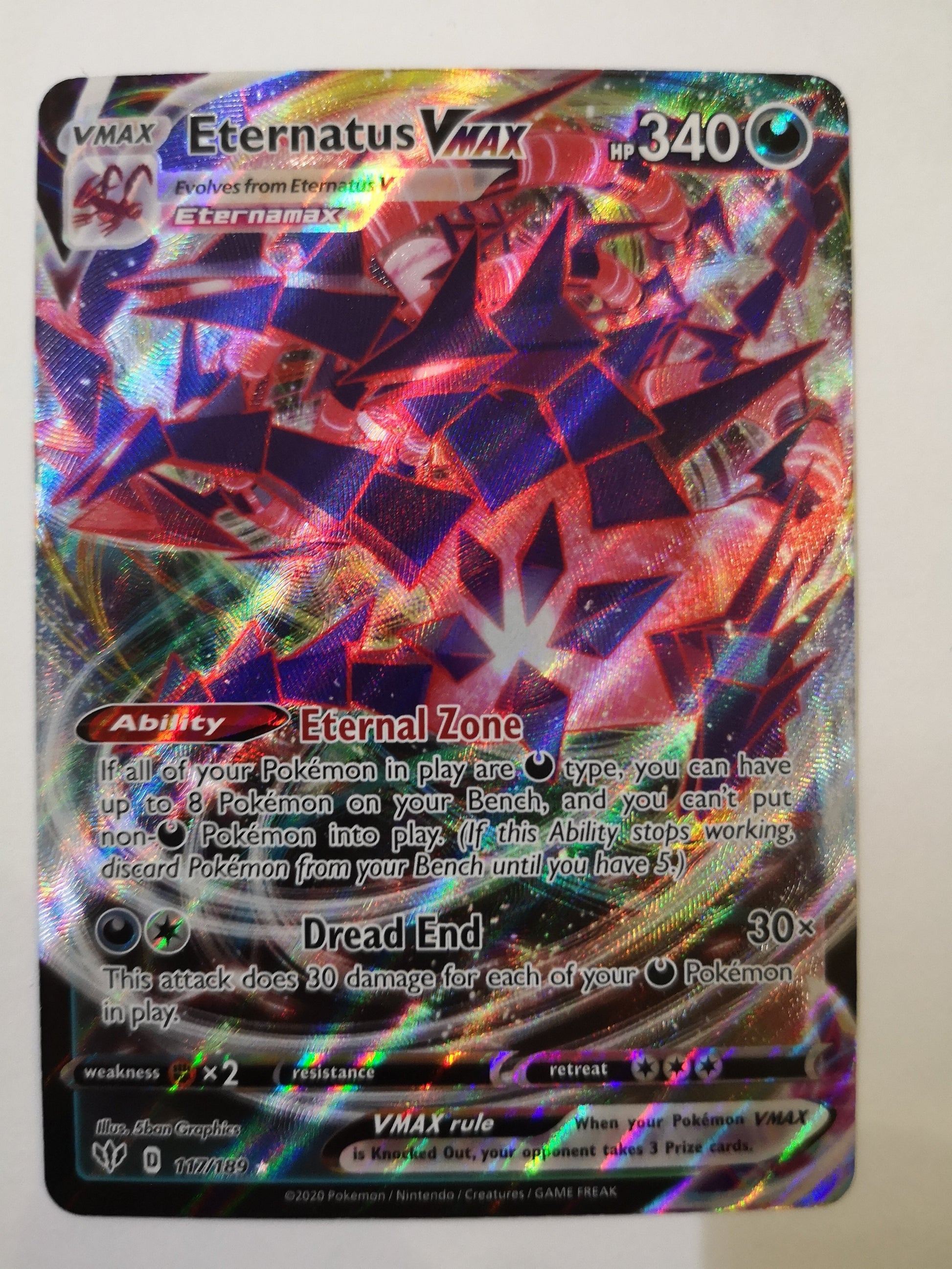 Pokemon Eternatus VMAX 117/189 Unified Cards Pokemon Eternatus VMAX 117/189 Unified Cards