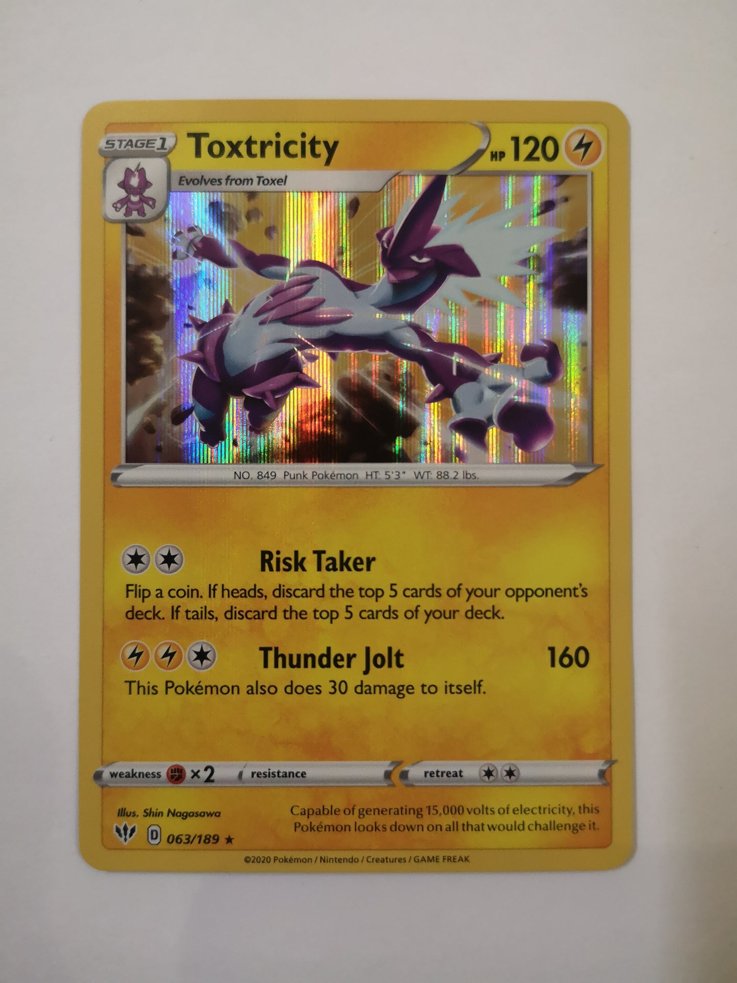 Pokemon Toxtricity Holo 063/189