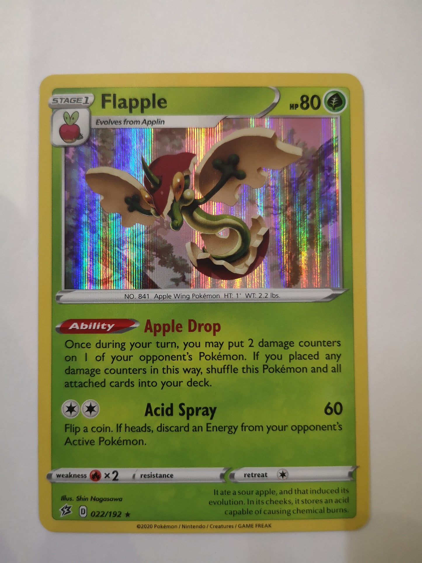 Pokemon Flapple Holo 022/192