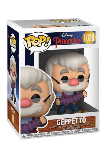 Pinocchio 80th Anniversary POP! Disney Vinyl Figure Geppetto W/Accrdion 9 cm