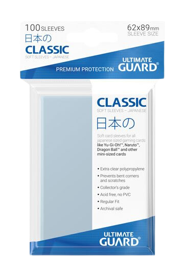 Ultimate Guard Transparent Japanese Sized 100 Sleeves