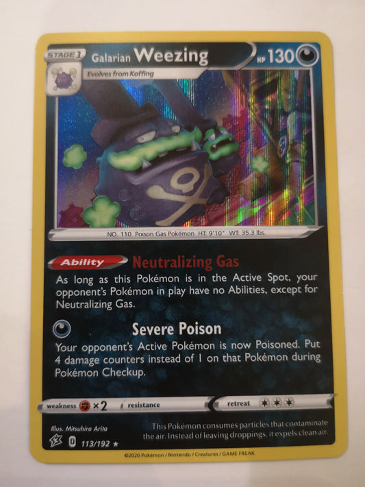 Pokemon Galarian Weezing Holo 113/192