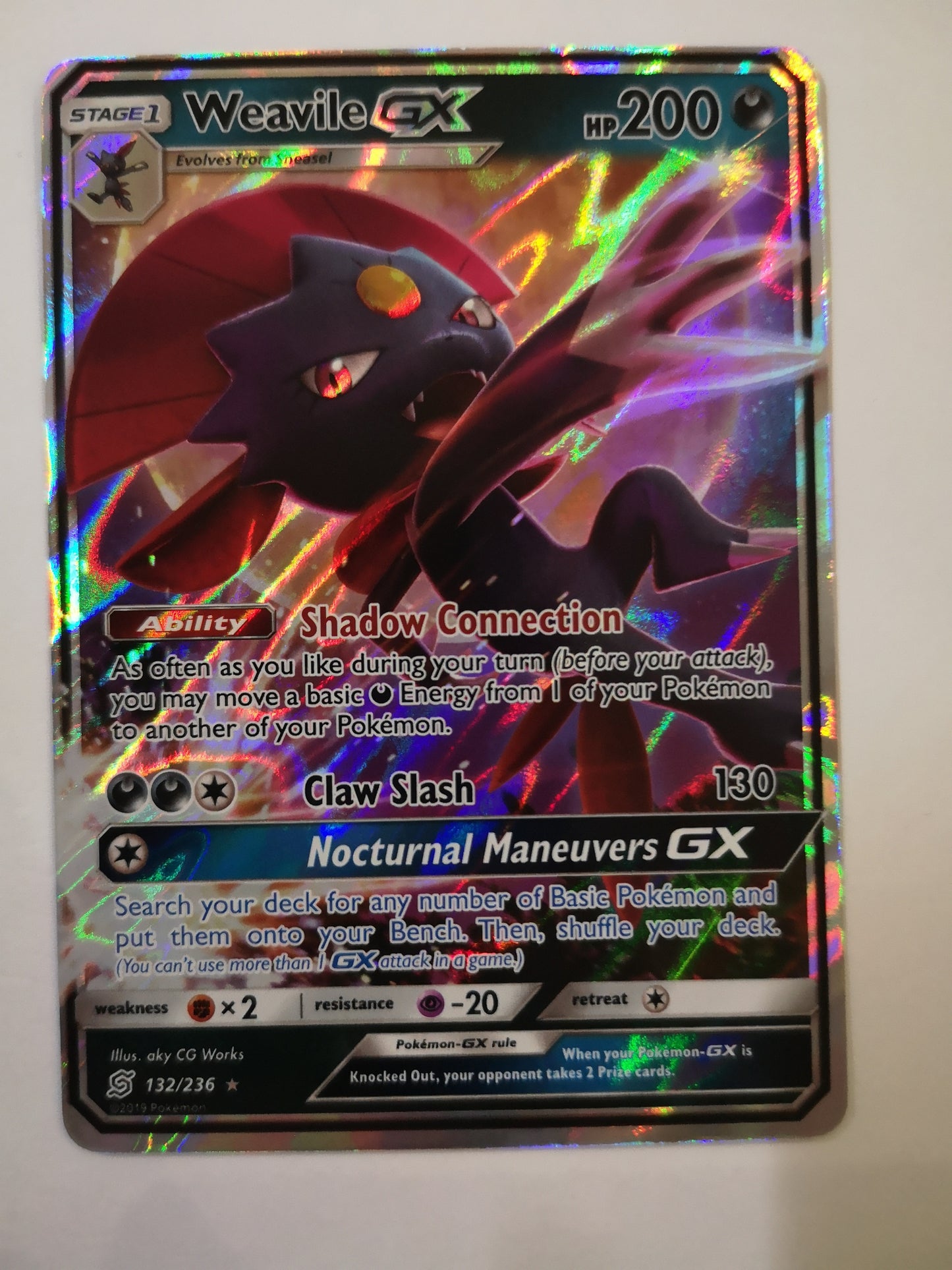 Pokemon Weavile GX 132/236